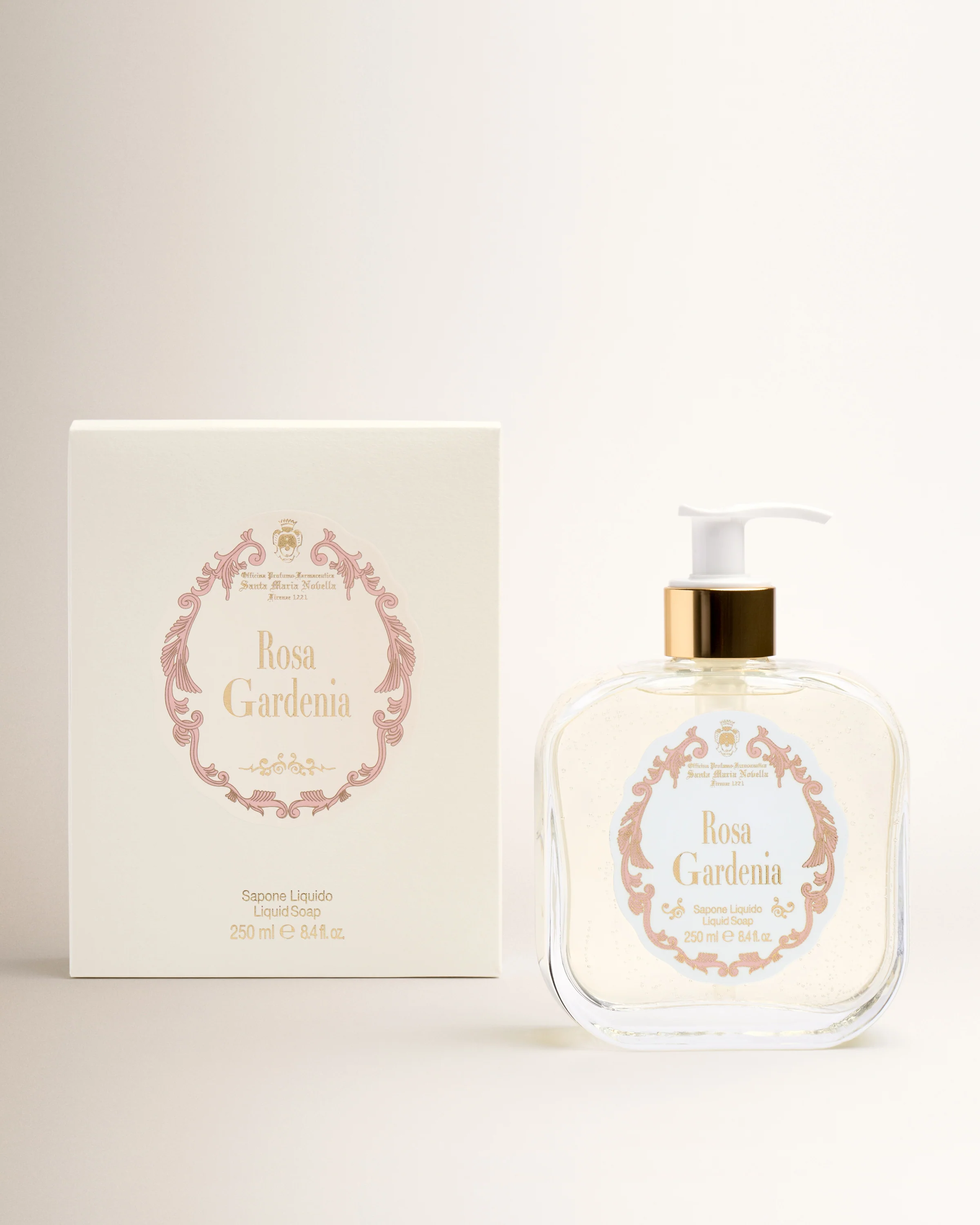 Rosa Gardenia Glass Liquid Soap - Image 2